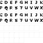 Mapa de caracteres da fonte Pablo Sans Caps Font