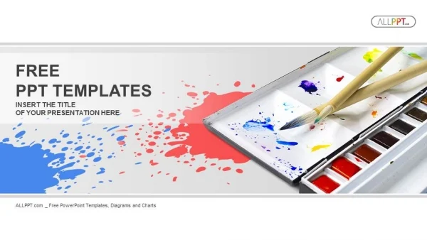 Palette with tubes of oil paints PowerPoint Templates