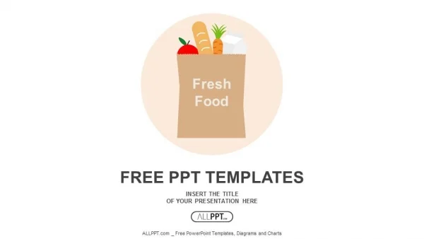 Paper bag with fresh food PowerPoint Templates