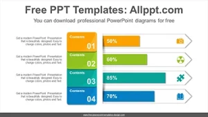 Paper card bar chart PowerPoint Diagram Template