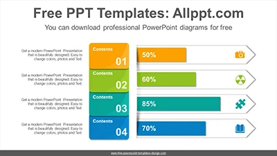 Paper card bar chart PowerPoint Diagram Template