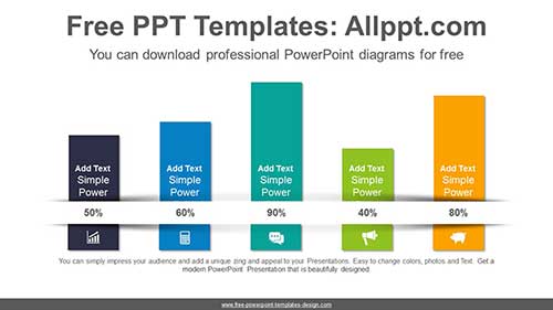 Paper Card Bar chart PowerPoint Diagram