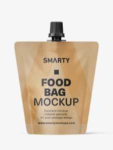 Paper food pouch mockup