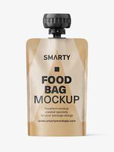 Paper food pouch mockup