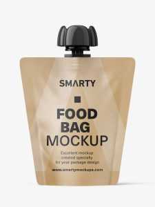 Paper food pouch mockup