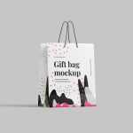 Paper gift bag mockup