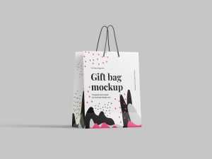 Paper gift bag mockup