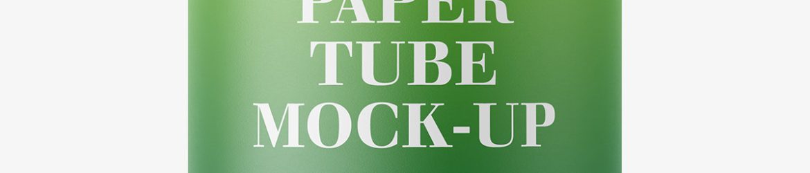 Paper tube with metallic lids mockup