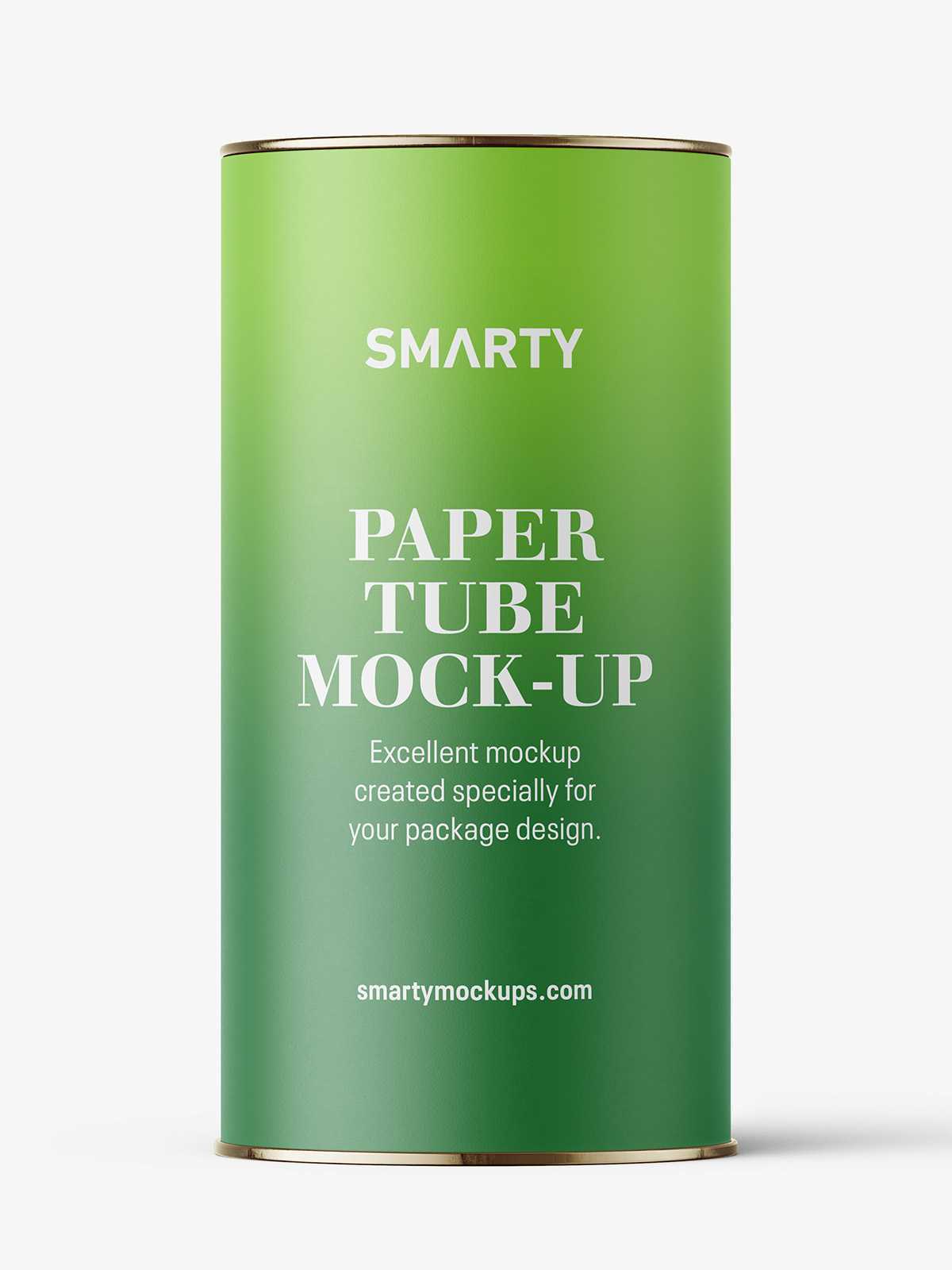 Paper tube with metallic lids mockup