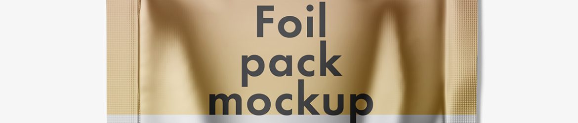 Paper zipper pouch mockup / metallic
