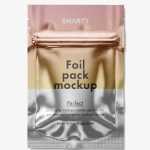 Paper zipper pouch mockup / metallic - Free PSD Download Paper zipper pouch mockup / metallic