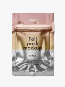 Paper zipper pouch mockup / metallic