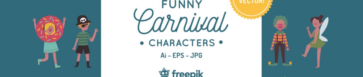 Party and Carnival Funny Vector Characters