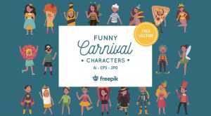 Party and Carnival Funny Vector Characters