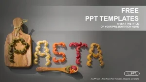 Pasta word written with pieces of pasta PowerPoint Templates