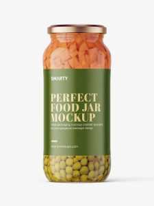 Pea carrot jar mockup