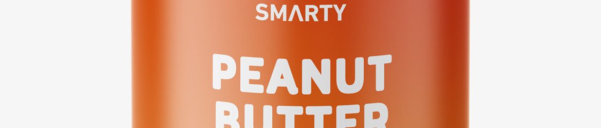 Peanut butter jar mockup / top view