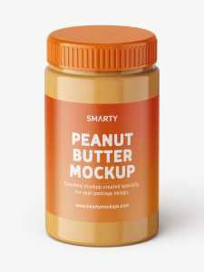 Peanut butter jar mockup / top view