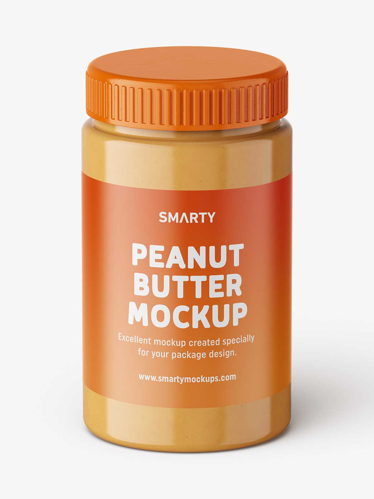Peanut butter jar mockup / top view