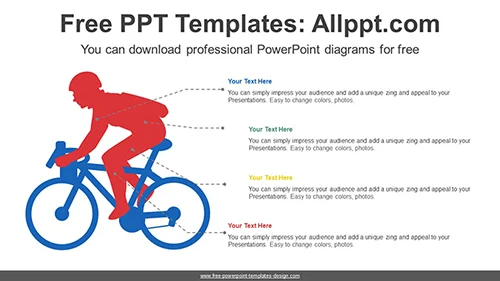 Pedaling Cyclist PowerPoint Diagram