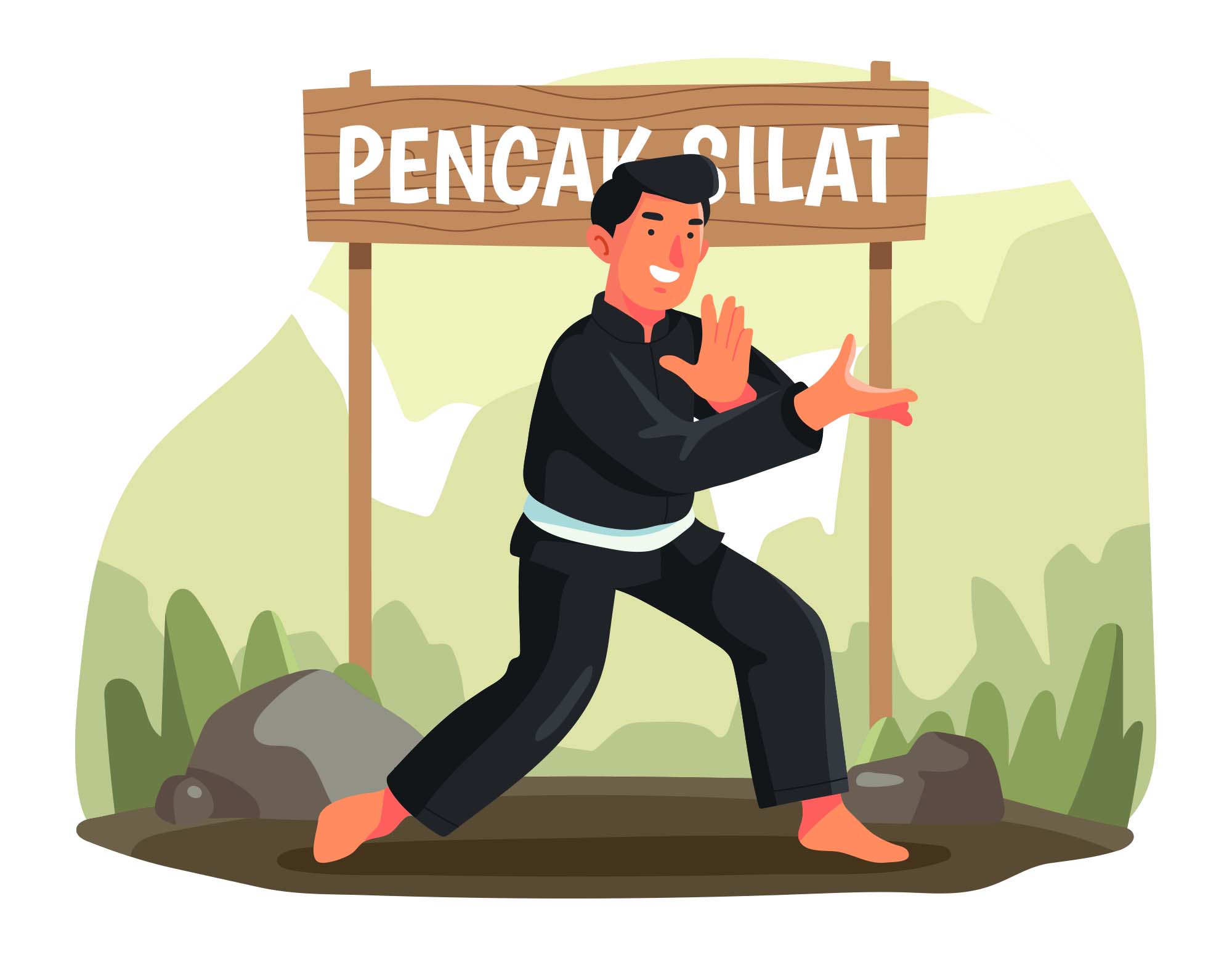 Pencak Silat Vector Illustration (AI)