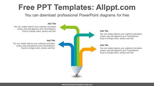 Pencil Rising Arrow PowerPoint Diagram