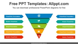 Pentagonal Arrow Funnel PPT Diagram