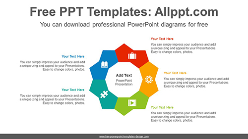 Pentagonal petals PowerPoint Diagram Template