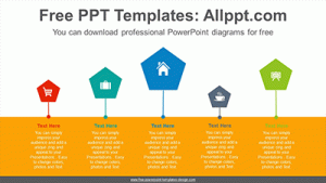 Pentagram balloon PowerPoint Diagram Template
