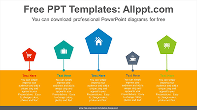 Pentagram balloon PowerPoint Diagram Template