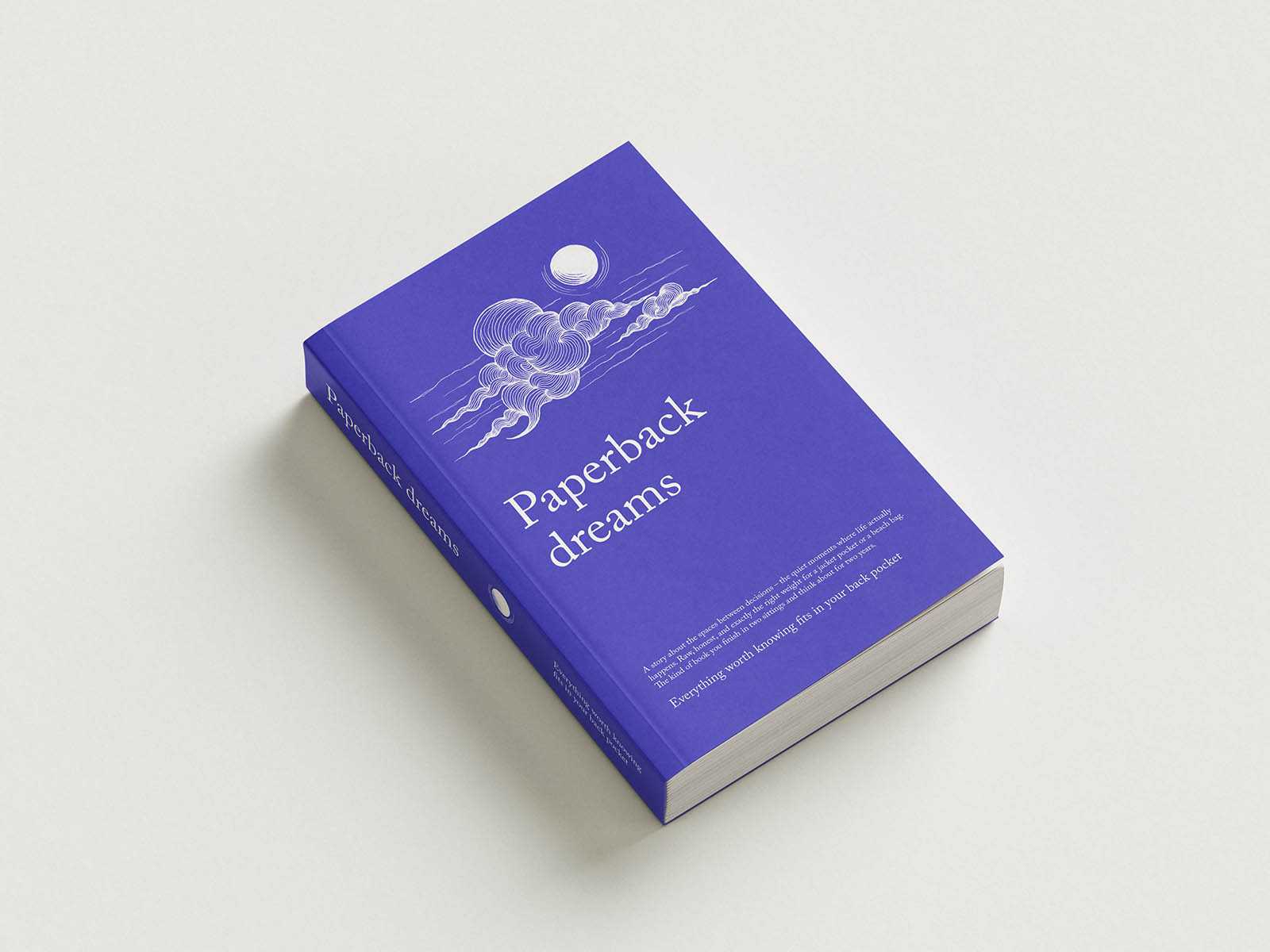 Perfect-bound paperback book mockup