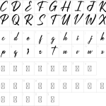 Mapa de caracteres da fonte Perfection Font