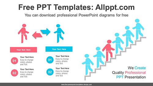 Person Climbing Stairs PowerPoint Diagram