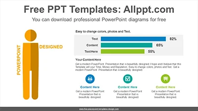 Person icons bar chart PowerPoint Diagram Template