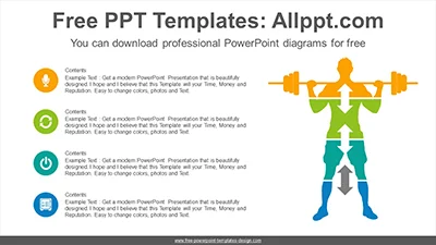 Person lifting dumbbell PowerPoint Diagram Template