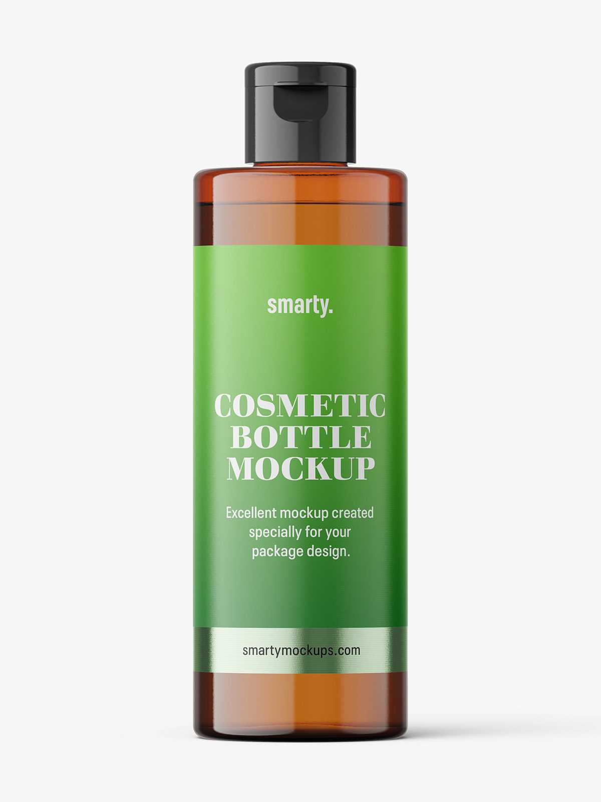 PET amber bottle mockup / 100 ml