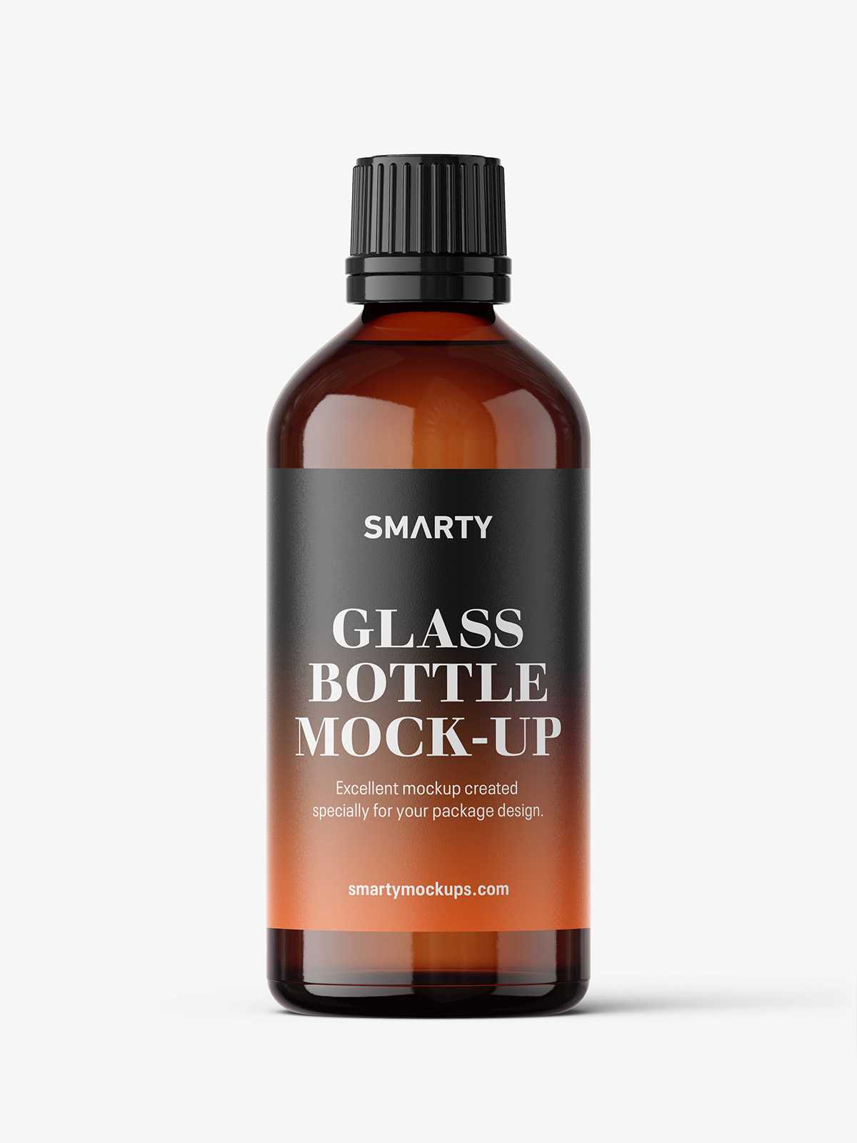 Pharmaceutical 100ml bottle mockup / amber