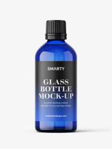 Pharmaceutical 100ml bottle mockup / blue