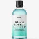 Pharmaceutical 100ml bottle mockup / clear