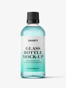 Pharmaceutical 100ml bottle mockup / clear