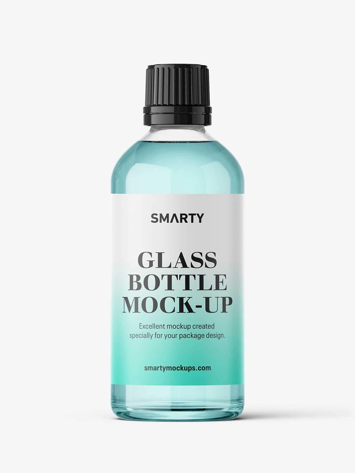 Pharmaceutical 100ml bottle mockup / clear