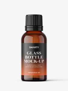 Pharmaceutical 30ml bottle mockup / amber