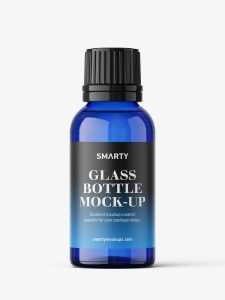 Pharmaceutical 30ml bottle mockup / blue