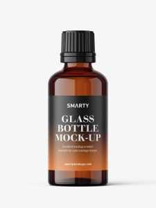 Pharmaceutical 50ml bottle mockup / amber