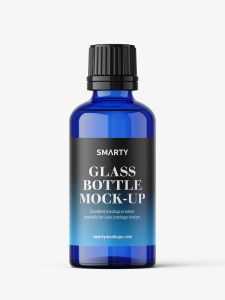 Pharmaceutical 50ml bottle mockup / blue