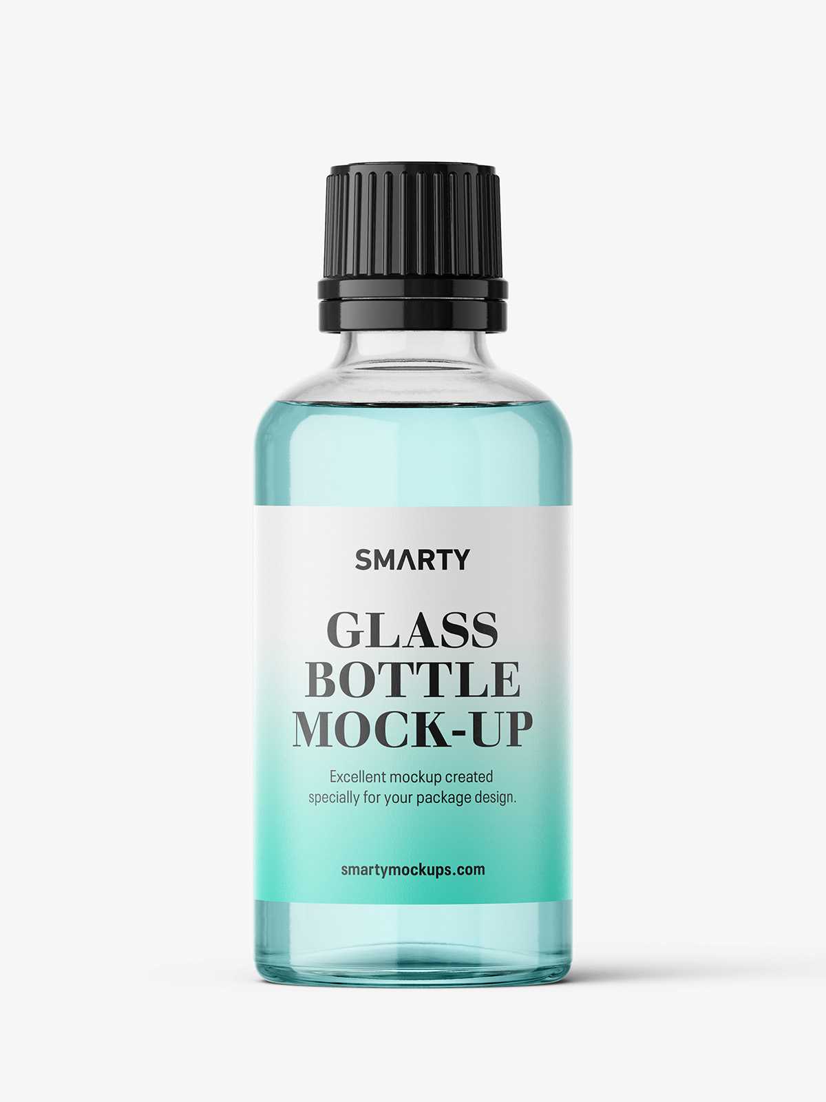 Pharmaceutical 50ml bottle mockup / clear