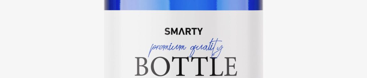Pharmaceutical bottle mockup / blue