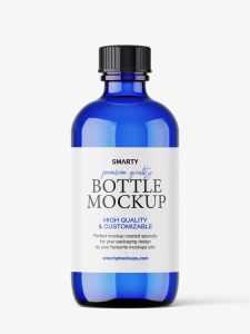 Pharmaceutical bottle mockup / blue