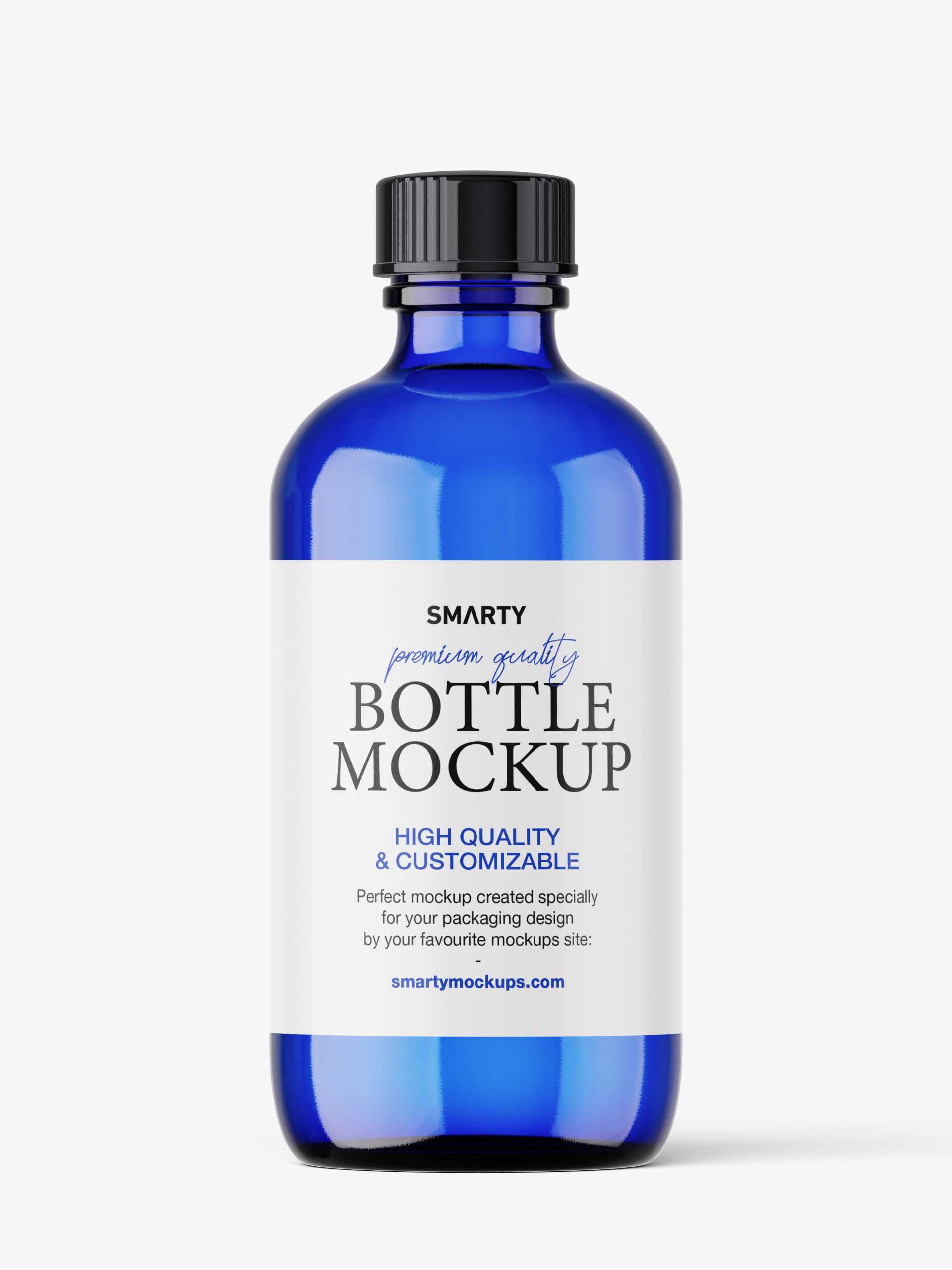 Pharmaceutical bottle mockup / blue