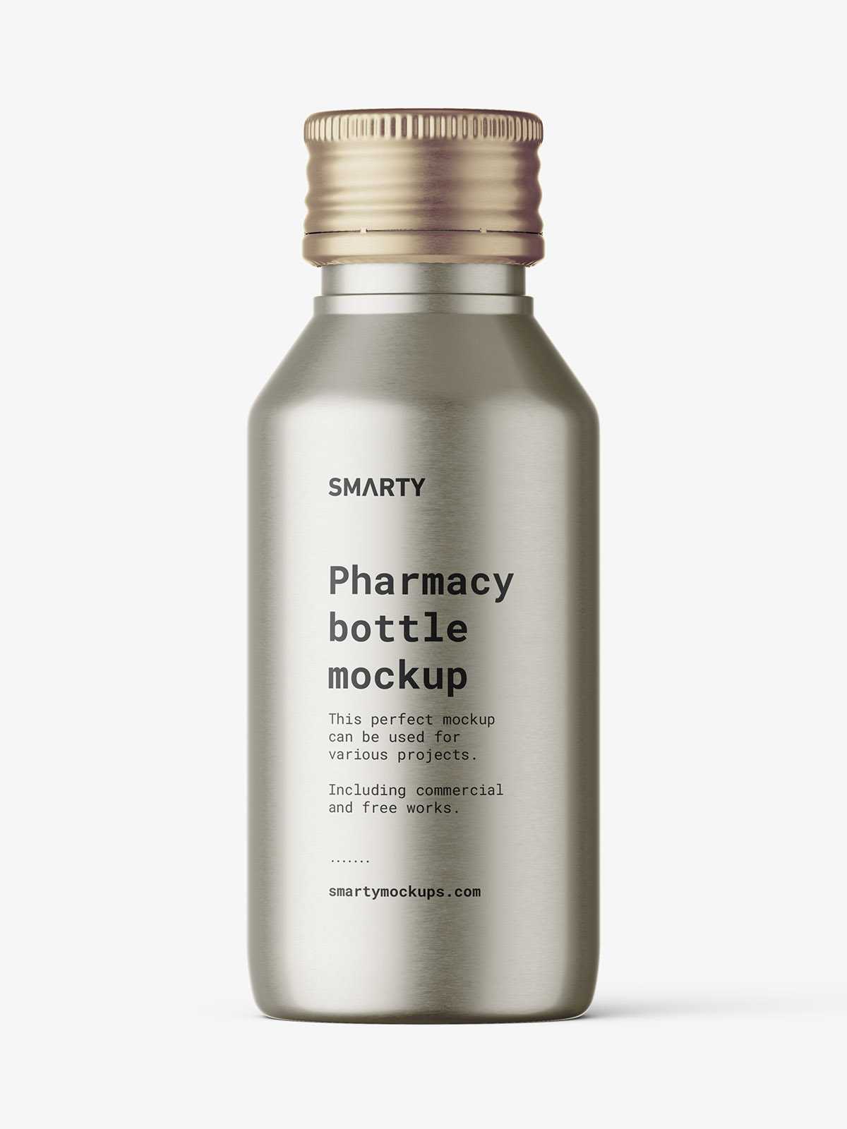 Pharmaceutical bottle mockup / metallic